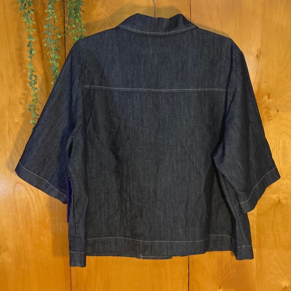 Baccini Women's Dark Indigo Jean Jacket Marbled Buttons NWT Size 18/20 - Picture 7 of 16